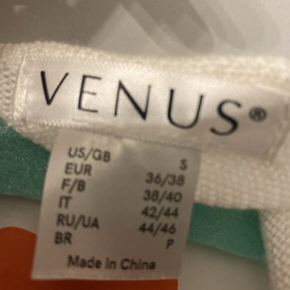 Venus White Crochet Maxi Dress Size S Beachy Resortwear Vacationcore Summer - Picture 9 of 9